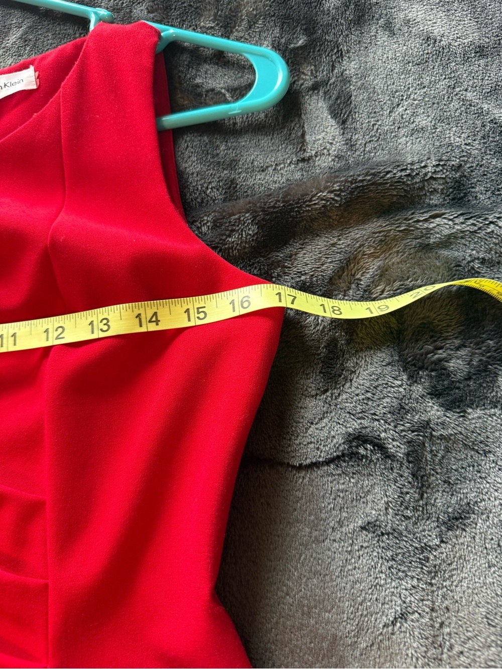 Calvin Klein Bright Red Sleeveless Draped Midi Dress - Picture 7 of 8